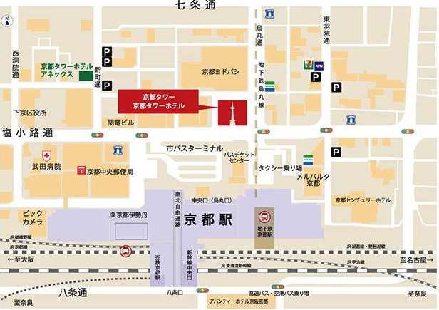 ニデック京都タワー位置図